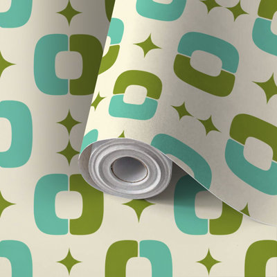 Peel and Stick Wallpaper Contact Paper Retro Abstract Atomic Era Seamless 1950s 1960s 1970s Self Adhesive and Removable 24in x 118in(60x300cm)