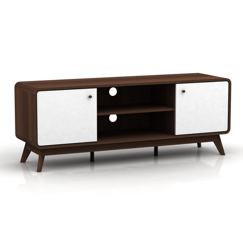 Justine TV Stand for TVs up to 60", Walnut/White