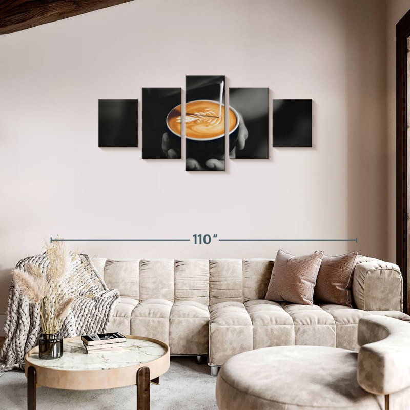 Café au lait Barista, H 34 po x l 74 po