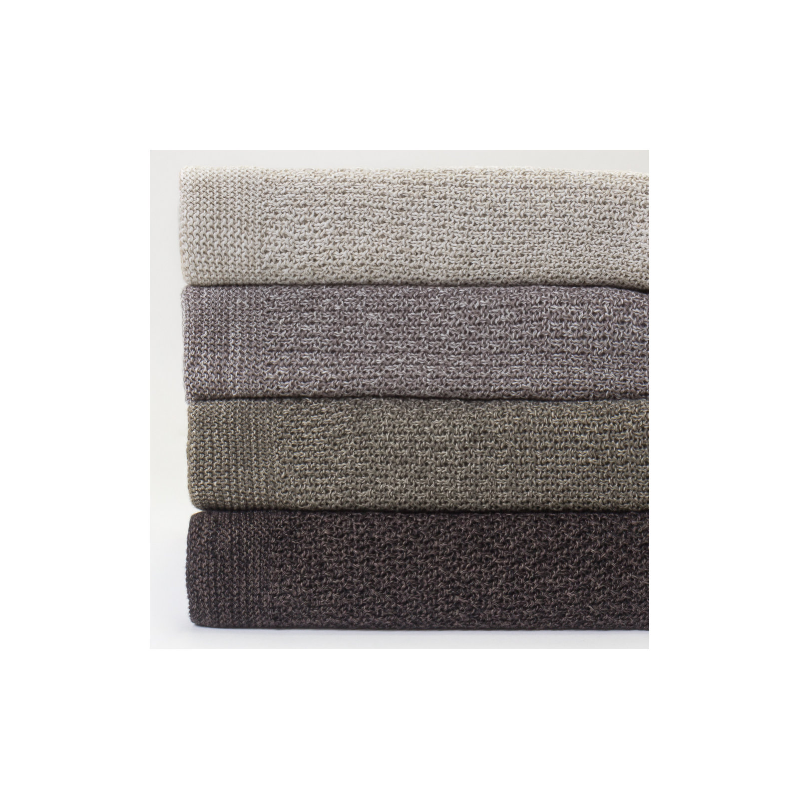 Artesia Linen Knitted Throw Blanket, Black