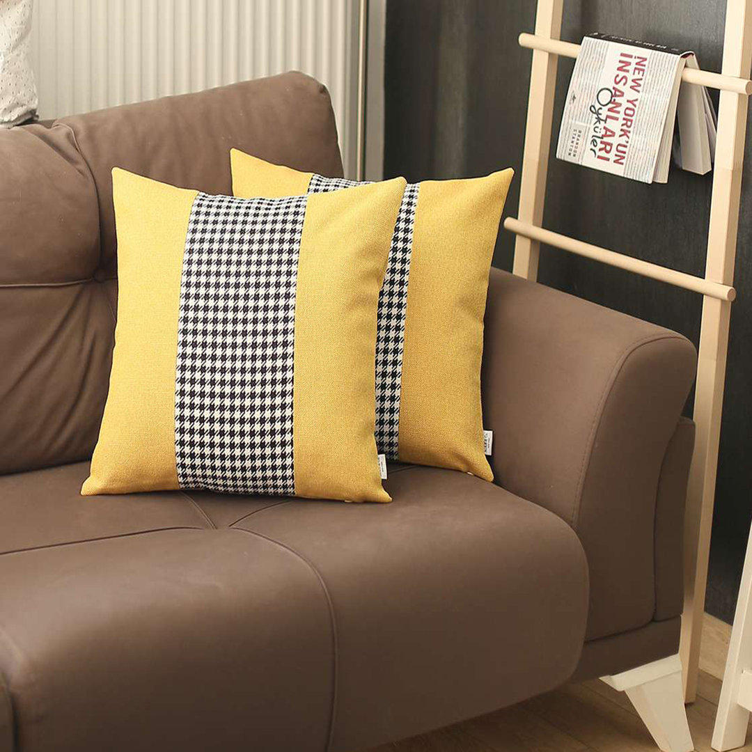 Boho-Chic Decorative Houndstooth Jacquard Pillow Covers (Set of 2) Mike&Co. New York 