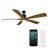 54" Aviator 5 - Blade Outdoor/Indoor Smart Flush Mount Ceiling Fan With Bluetooth Remote Control Included-115237137-115237134