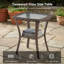 Ensemble de conversation pour patio en osier 6 pièces avec 4 chaises pivotantes et tables d'appoint-115887588-115887589