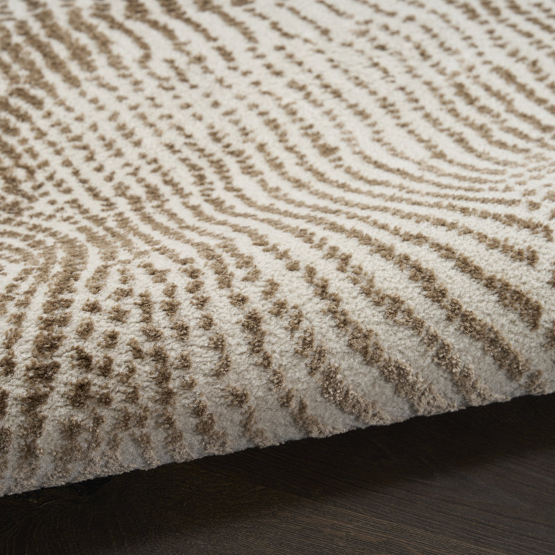 Alim Abstract Machine Made Area Rug, Beige Brown, Rectangle 160 x 221 cm