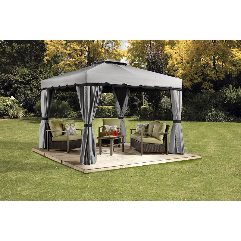 Sojag 10' x 10' Roma Fabric Soft-Top Gazebo Sun Shelter, Grey