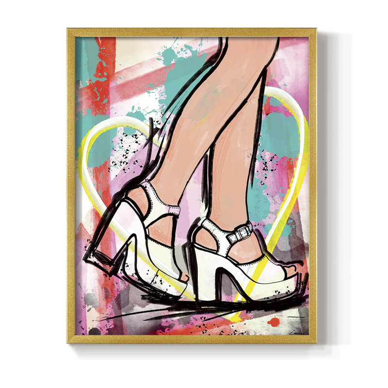 Reproduction encadrée Pop Glam - bois massif, H 30 po x l 24 po, Doré