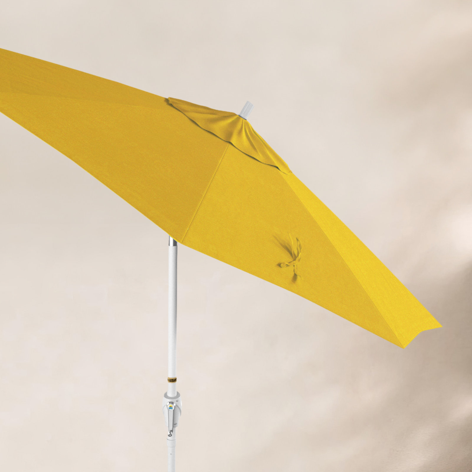 90'' Outdoor Umbrella, Sunbrella®, White, Canvas Sunflower Yellow Sunbrella® Canvas