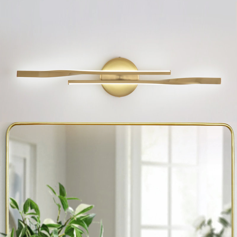 Éclairage de salle de bain à intensité variable à 2 lumières DEL Shoji, Or