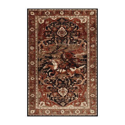 Machine Washable Persian Brown Area Rug