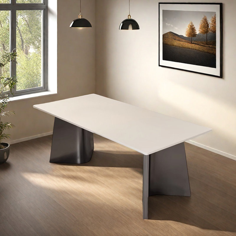 Table rectangulaire Pure White Rock, H 29,52 po x L 62,99 po x l 31,49 po