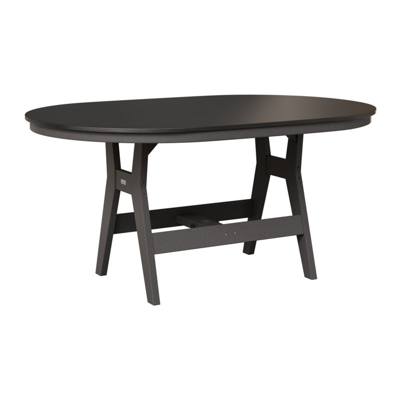 Table de bar berlinoise Berlin, Gris fumée, H 38,87 po x l 64 po x P 44 po, Noir martelé