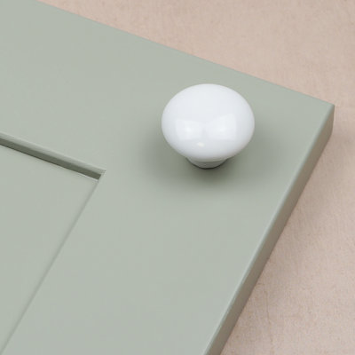 36mm White Ceramic Mushroom Knob