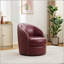 Fauteuil d'appoint pivotant en cuir à grain supérieur avec rotation à 360 °, design Mid-Century moderne pour le salon et le bureau-1105392354