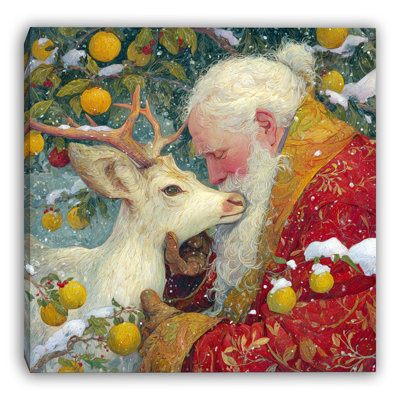 «Golden Christmas Blessing», art mural sur toile tendue