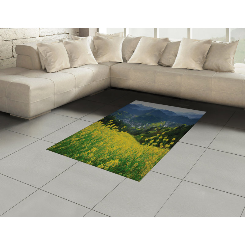 Tapis décoratif en fibre de polyester à haute densité, Rectangle— 4 pi x 5 pi 8 po