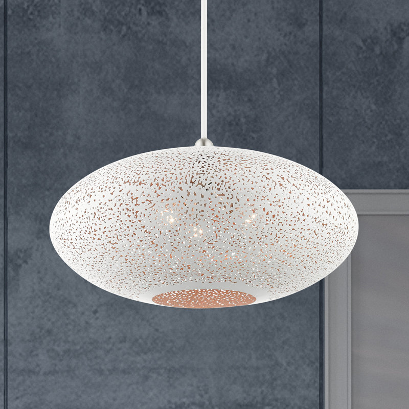 Bion - Light Bronze Pendant, White, 52.5"H x 24"W x 24"D