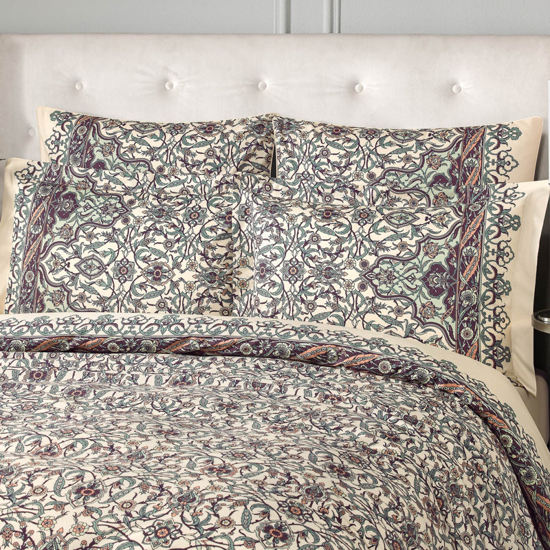 Drap en coton Samira, Grand lit, Solid Colour , Beige doré