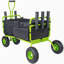 Chariot de jardin en acier vert L 50,50 po x l 25,50 po x H 38,00 po, capacité de 550 lb