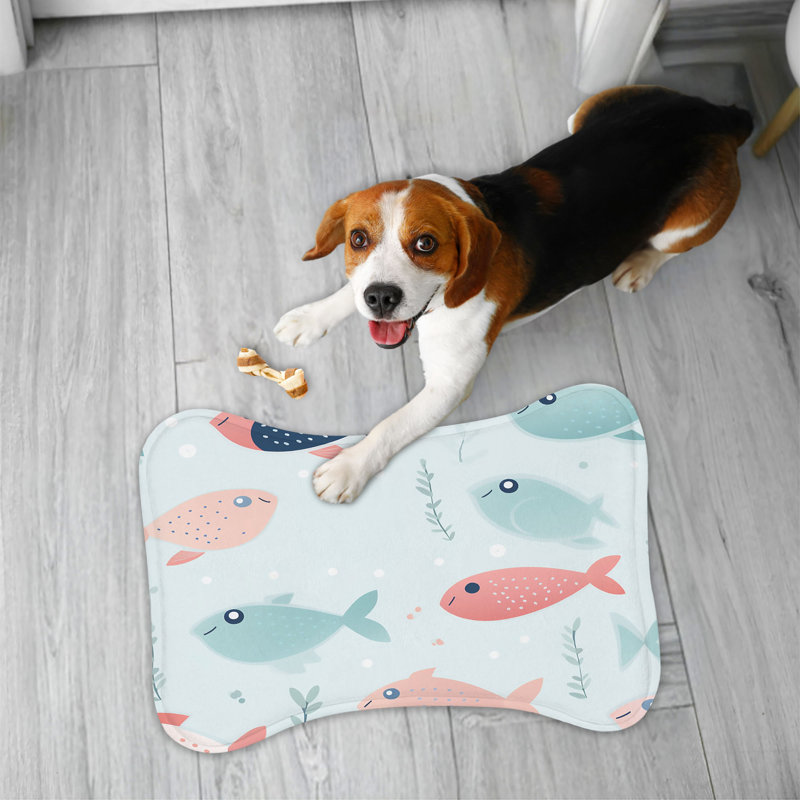 Adorable Fish Patterns - 1 Piece Bone Shape Feeding Mat