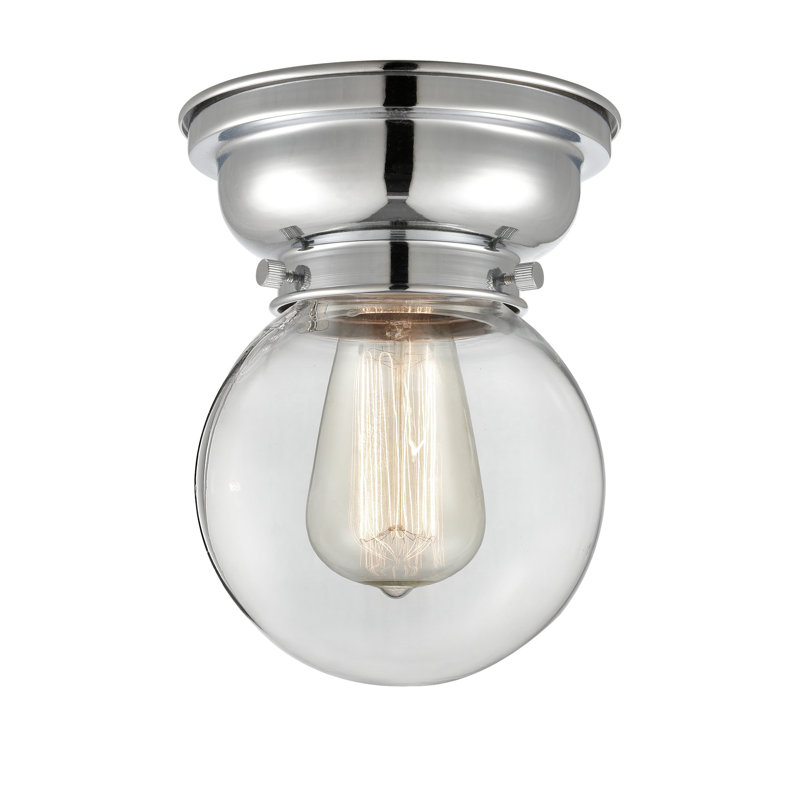Plafonnier encastré en verre Lorri, Ampoule non incluse, Transparent, Chrome poli