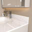 Comptoir de meuble-lavabo Bianco Carrara Venato de 37,01 po x 22,01 po x 0,71 po, 1 trou de robinet pré-percé et dosseret de 4 po + lavabo rectangulaire encastré, comptoir de salle de bain en pierre frittée blanche pour armoire de salle de bain standard de 36 po-129776698