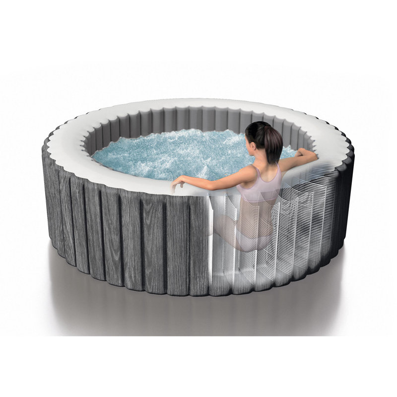Greywood Deluxe Round Inflatable 6-Person Hot Tub Spa