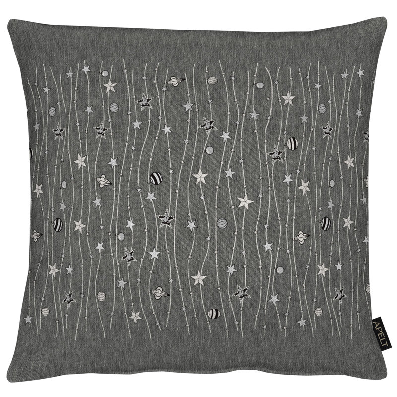 Brais Square Cushion, 48cm H x 48cm W, Gray/Silver, Polyester/Polyfill
