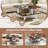 2-Tier Square Coffee Table Industrial Accent Cocktail Table with X-Shaped Base