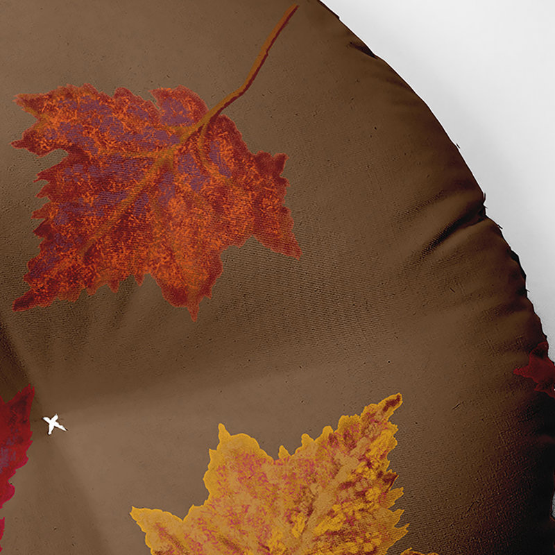 Coussin de sol touffeté à motif de feuilles, 26 po x 26 po, Brun