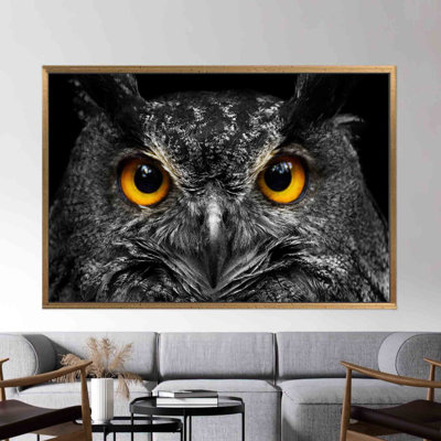 Art mural sur toile personnalisé chouette - décor imprimé animal de ferme tendance - cadeau de grand-mère unique