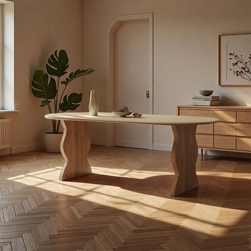 Table de salle à manger française rétro, 29.52"H x 55.11"L x 31.49"W