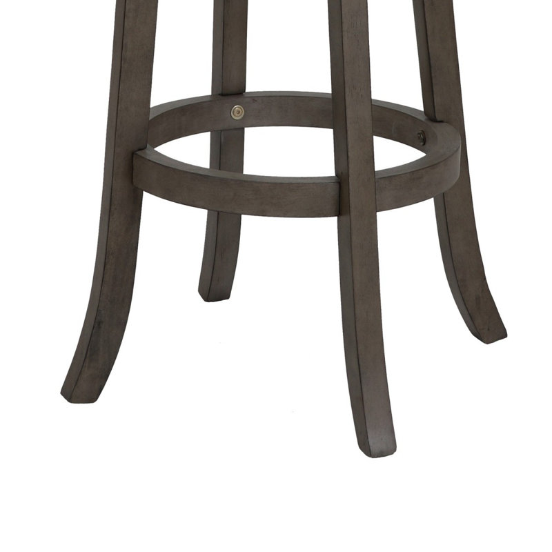 Curved Lattice Back Swivel Barstool With Leatherette Seat