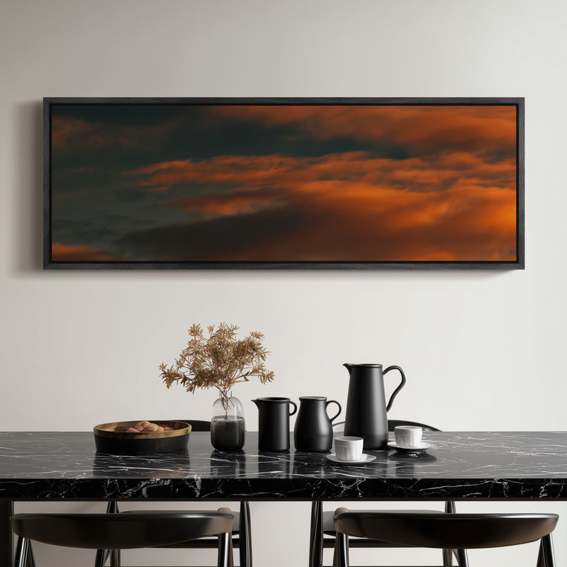 Très grand art mural rétro encadré pour art classique, H 20 po x l 60 po, Noir