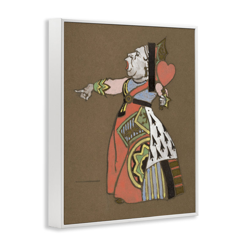 Giclée antique de la reine de cœur par Joris Hoefnagel, Estampe numérique encadrée blanc bord de mer, H 30 po x l 24 po