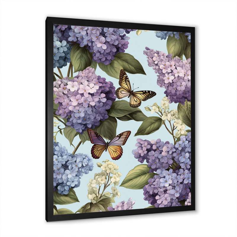 «Lilac mauve», impression sur toile encadrée, Cadre simple noir, H 40 po x l 30 po x P 1,5 po