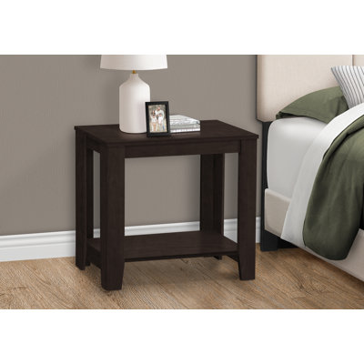 Table d'appoint transitionnelle en stratifié brun pour le salon ou la chambre à coucher (côté, bout, table de chevet, lampe) | Idée de cadeau