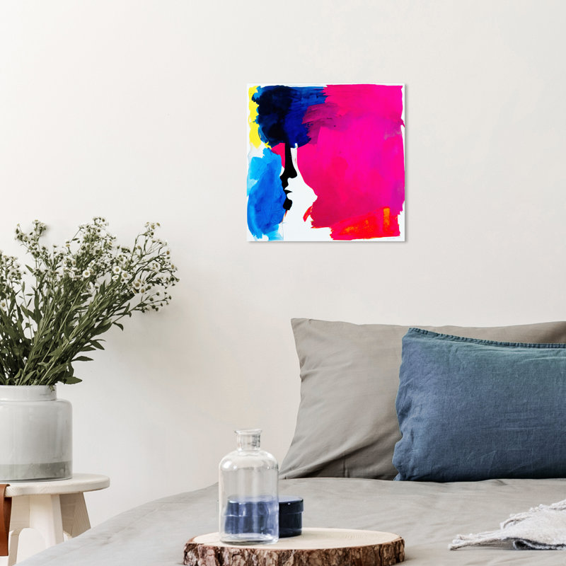 Éclat de couleur néon sur toile, H 12 po x l 12 po x P 0,8 po