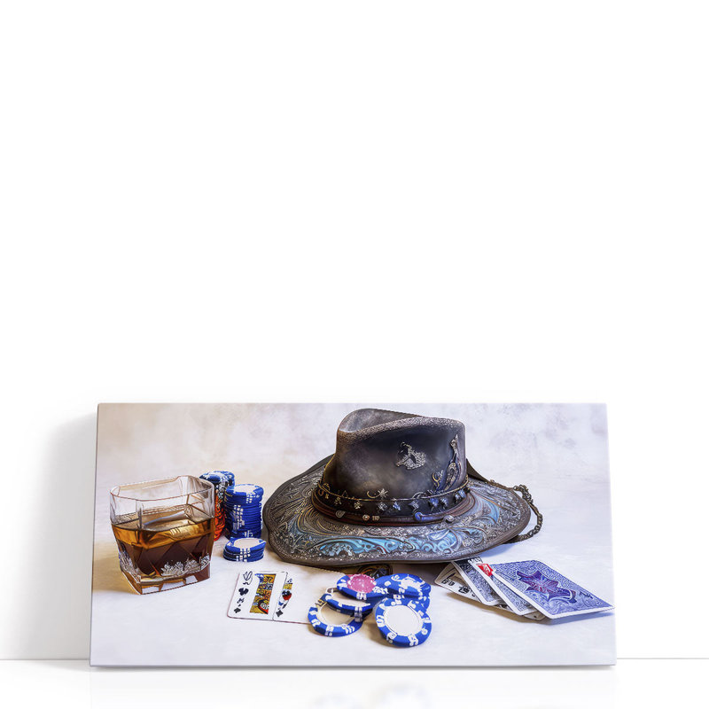«Poker Table Still Life», reproduction d'art sur toile, H 30 po x l 60 po