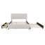 Lit rembourré en lin beige avec tête de lit classique et lit gigogne-809264646-809264667