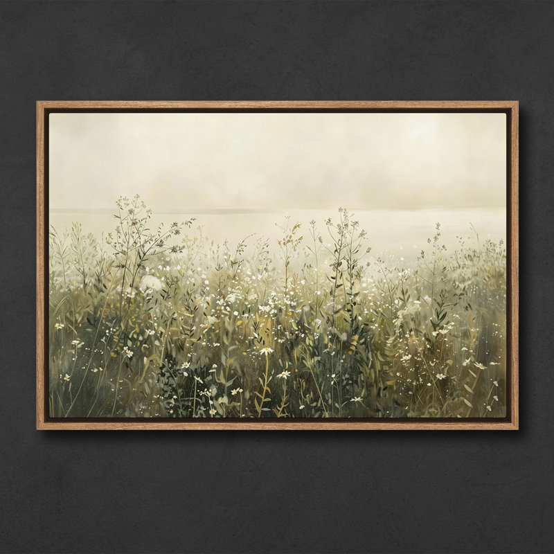 «Soft Wildflower Meadow Landscape», impression encadrée, H 24 po x l 36 po, Naturel