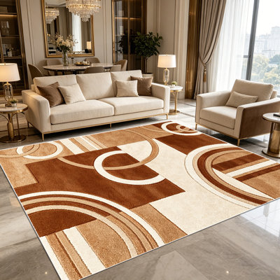 Tapis d'intérieur à motif géométrique à motif géométrique et à rayures abstraites de 1 pièce pour salon, doux, toutes saisons, facile à entretenir et lavable, convient à la table de salle à manger, à la cuisine, à la chambre à coucher, au vestibule, au bureau personnel, au patio, à la décoration intérieure et extérieure.