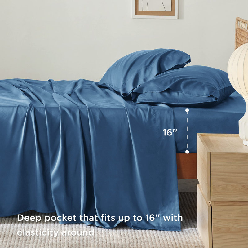 Queen Sheet Set with 2 Pillowcases, Peacock Blue
