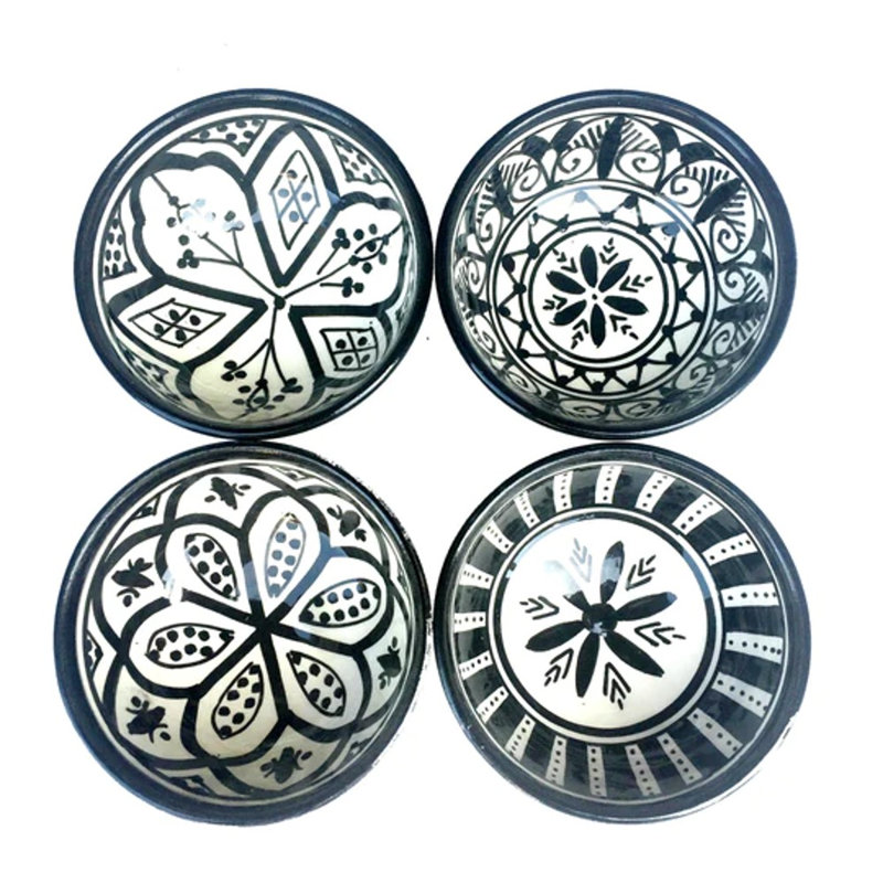 Safi 4 Piece Dining Bowl Set, Black