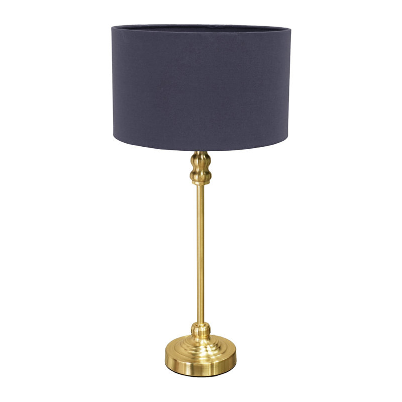 Reselva Metal Table Lamp, Gold Base/Navy Blue Shade
