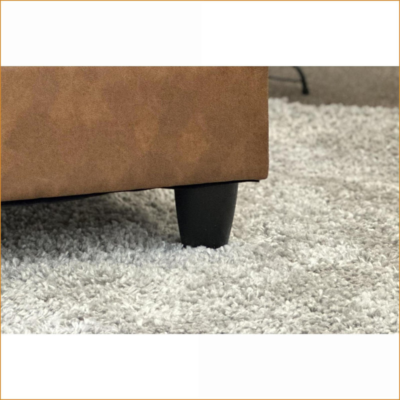 Repose-pieds, similicuir moderne avec dessus rembourré pour sièges supplémentaires Repose-pieds | Noir | Bois