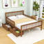 Lit plateforme en bois 2 tiroirs avec garde-corps-283383468-294454936
