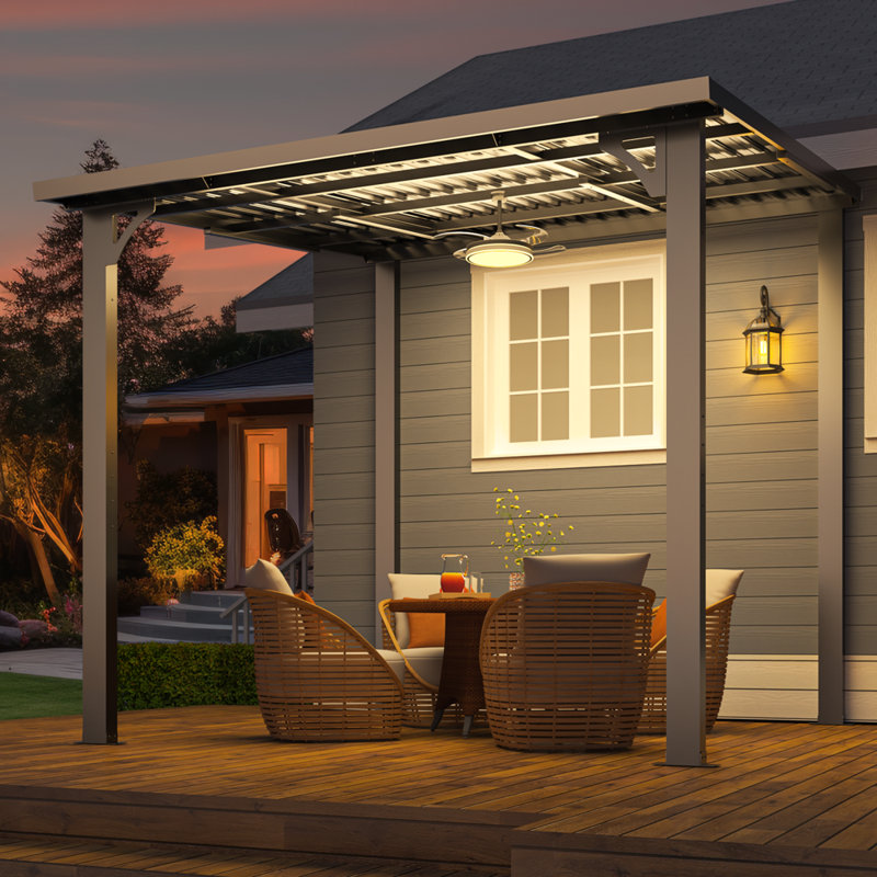Hardtop Gazebo With Galvanized Steel Sloping Roof, 98.4" H x 96" W x 96" D