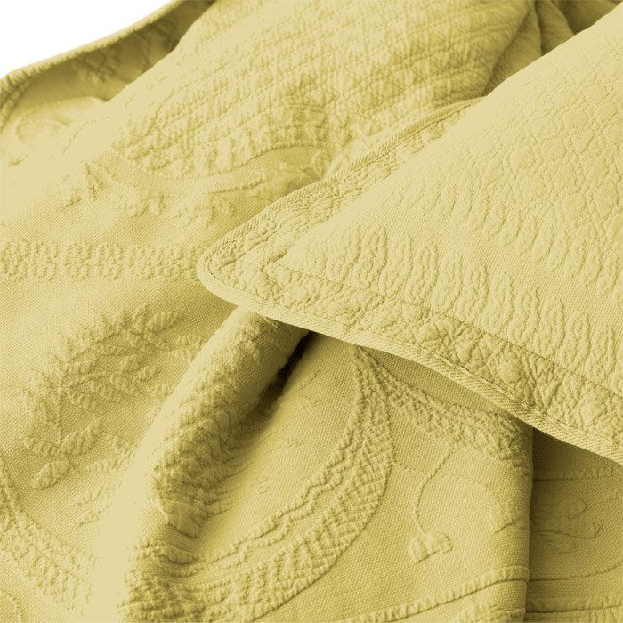 King Charles Grey Cotton Matelasse Queen Coverlet