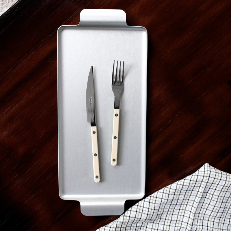 Bistrot Solid 5 - Piece Stainless Steel Flatware Set - Service for 1, Ivory