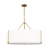 Thom Filicia Bergen 4 Light Dining Room Pendant With White Linen Shade